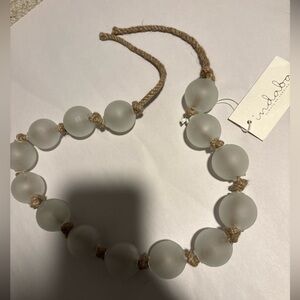 Indaba beach glass beads decor white